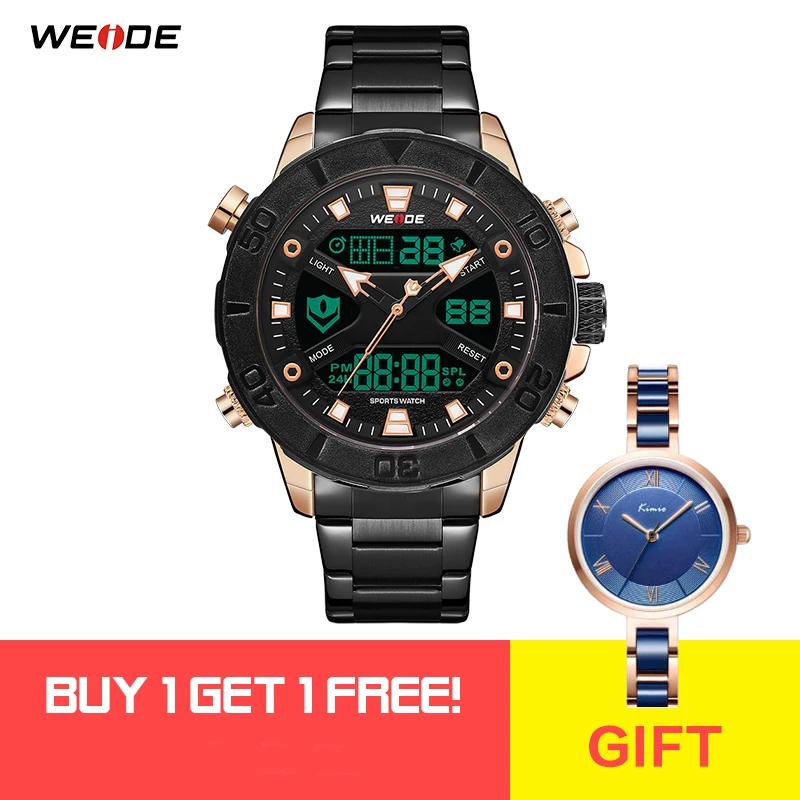 WEIDE Watches Men Military Stainless Steel Quartz Wristwatches Waterproof Multi-function LCD Analog Digital Men's Clock Gifts
WEIDE Watches Men Military Stainless Steel Quartz Wristwatches Waterproof Multi-function LCD Analog Digital Men's Clock Gifts