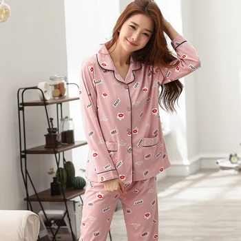 Women Pajama Sets Cute Pink Sleepwear Suit Pyjamas Women Long Sleeve Shirt + Pants 2 Pcs Home Sleep Wear Pijama Mujer Homewear
Women Pajama Sets Cute Pink Sleepwear Suit Pyjamas Women Long Sleeve Shirt + Pants 2 Pcs Home Sleep Wear Pijama Mujer Homewear
