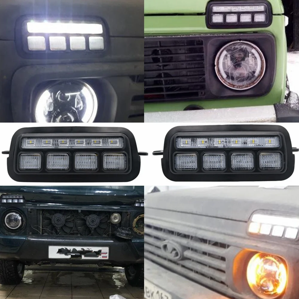 LED Daytime Running Lights for Lada Niva 4x4 1995 DRL H4 Headlight 7 inch Led Headlamp White Angel Eyes Amber Turn Signal
LED Daytime Running Lights for Lada Niva 4x4 1995 DRL H4 Headlight 7 inch Led Headlamp White Angel Eyes Amber Turn Signal
