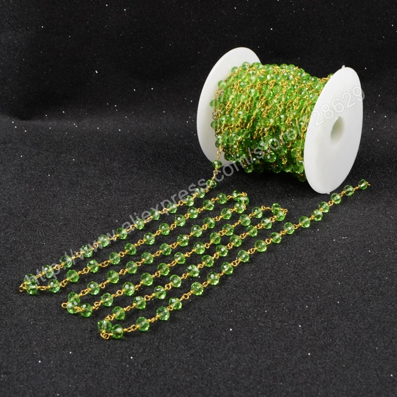 BOROSA Size 5mm DIY 5Meter/lot Wire Wrapped Beaded Rosary Chain Faceted Green Gems Quartz Beads for Necklace Bracelet JT027
BOROSA Size 5mm DIY 5Meter/lot Wire Wrapped Beaded Rosary Chain Faceted Green Gems Quartz Beads for Necklace Bracelet JT027