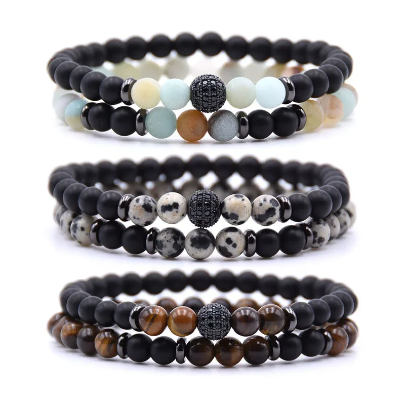 2PCS/Set Natural Stone Bracelet Matte Bracelet Fashion Men Black 8mm Elastic Rope Bead Spot Energy Women Charm Jewelry
2PCS/Set Natural Stone Bracelet Matte Bracelet Fashion Men Black 8mm Elastic Rope Bead Spot Energy Women Charm Jewelry