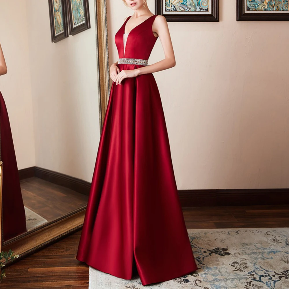 Women's Fashion Sexy V-Neck Backless Club Dress Ladies V-Neck Sling Long Banquet Sleeveless Halter Dress Fashion New
Women's Fashion Sexy V-Neck Backless Club Dress Ladies V-Neck Sling Long Banquet Sleeveless Halter Dress Fashion New
