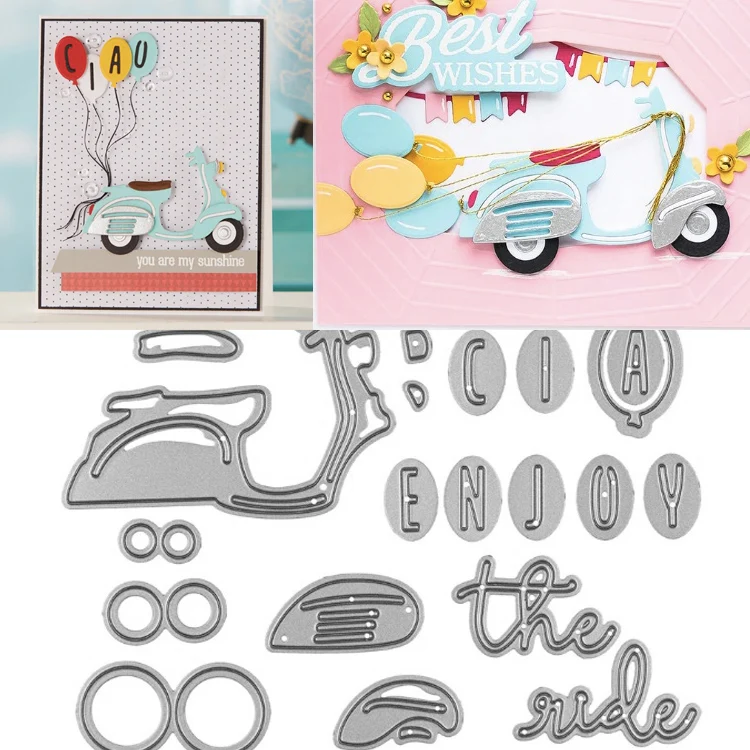Motorcycle birthday balloon Etching metal cutting die carbon steel die for DIY Scrapbooking/Card Making/Fun Decoration Supplies
Motorcycle birthday balloon Etching metal cutting die carbon steel die for DIY Scrapbooking/Card Making/Fun Decoration Supplies