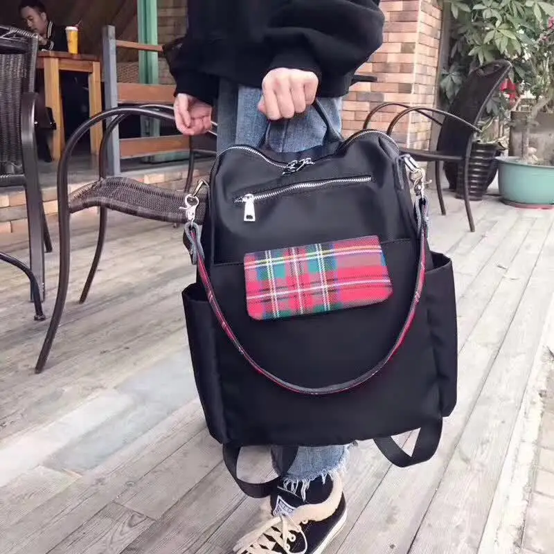 Women's New Oxford Spinning with Leather Backpack Casual Joker Simple Lightweight Plaid Bag Large Capacity Backpack
Women's New Oxford Spinning with Leather Backpack Casual Joker Simple Lightweight Plaid Bag Large Capacity Backpack