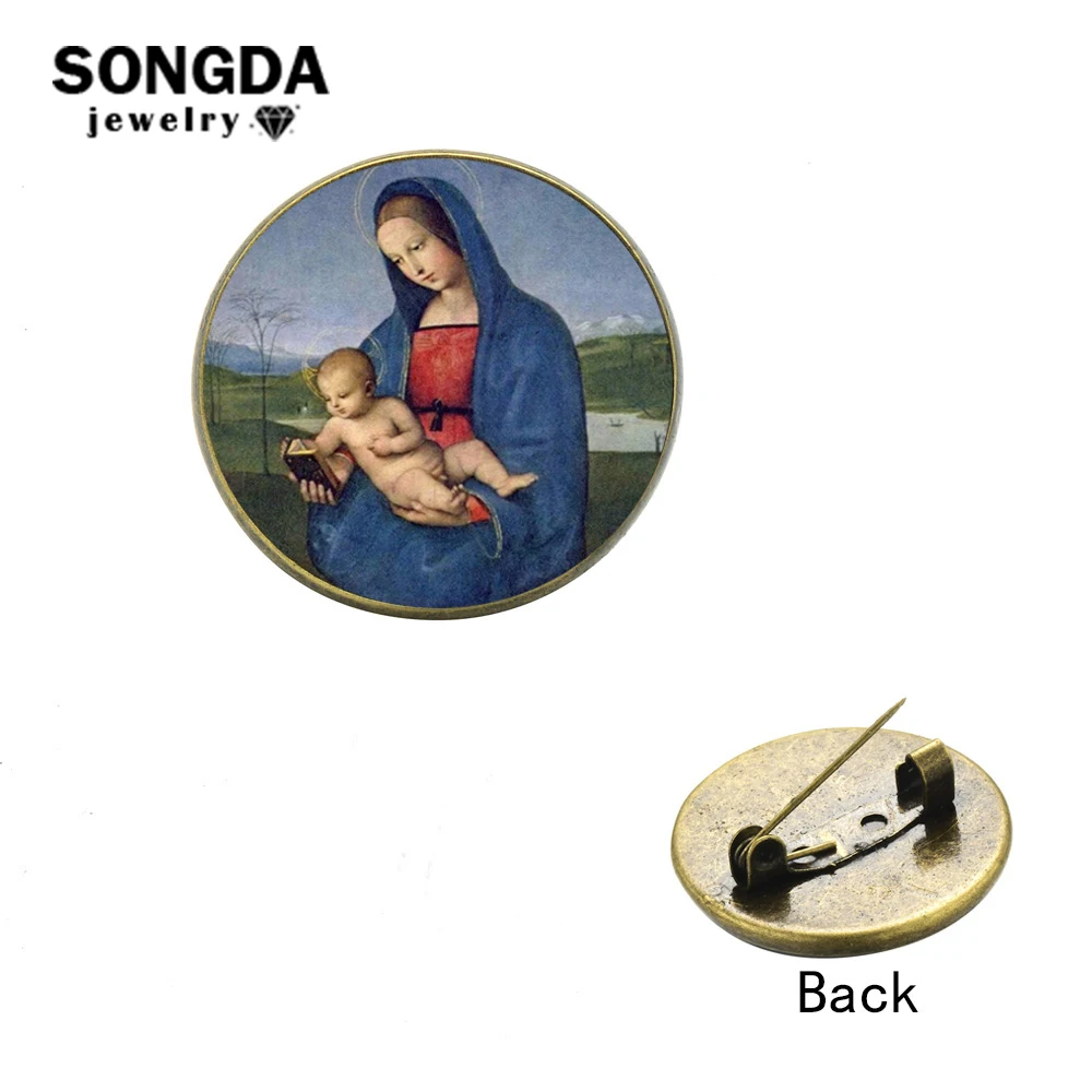 SONGDA Trendy Religious Catholic Brooch Virgin Mary Mother of Baby Glass Dome Souvenir Badge Lapel Pins Button Christian Jewelry
SONGDA Trendy Religious Catholic Brooch Virgin Mary Mother of Baby Glass Dome Souvenir Badge Lapel Pins Button Christian Jewelry