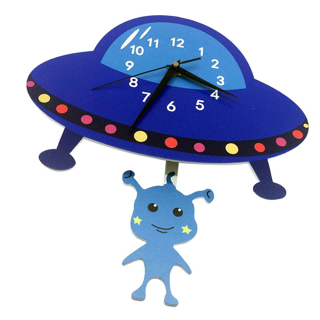 Japanese Adorable Pendulum Clock Funny Crafts Swinging Tail Wall Clock Kit for Kid's Nursery Children's Bedroom Decor