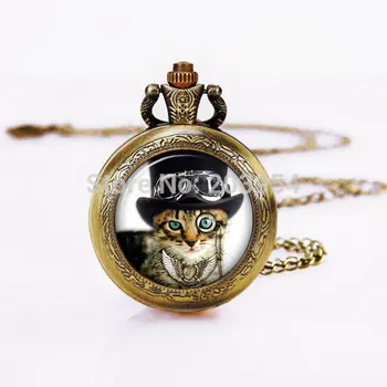 Movie Puss in Boots Steampunk Vintage CAT Quartz Pocket Watches 12pcs/lot Pendant Necklace Chain New Battery womens e&m handmade
Movie Puss in Boots Steampunk Vintage CAT Quartz Pocket Watches 12pcs/lot Pendant Necklace Chain New Battery womens e&m handmade