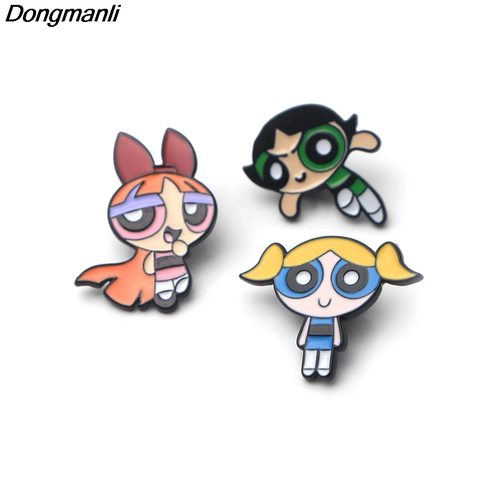 P3028 Dongmanli Cute The Powerpuff Girls Metal Enamel Pins and Brooches for Women Men Lapel Pin backpack bags badge Gifts
P3028 Dongmanli Cute The Powerpuff Girls Metal Enamel Pins and Brooches for Women Men Lapel Pin backpack bags badge Gifts