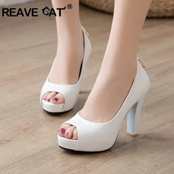 REAVE CAT Women's pumps High heels Shoes woman Platform Peep toe Rhinestone Glitter Black White Pink Big size 32-43 Spring A1822
REAVE CAT Women's pumps High heels Shoes woman Platform Peep toe Rhinestone Glitter Black White Pink Big size 32-43 Spring A1822