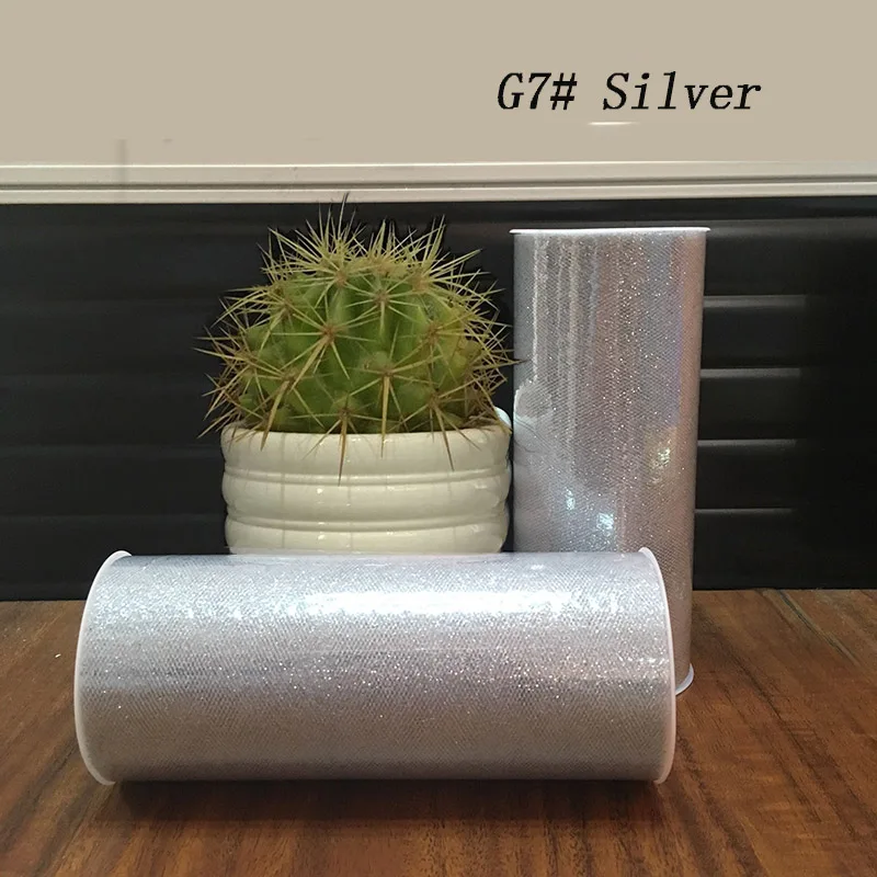 New Arrival 6" 25 Yards Glitter Silver Polyester Tulle Rolls for Party Decorations
New Arrival 6" 25 Yards Glitter Silver Polyester Tulle Rolls for Party Decorations