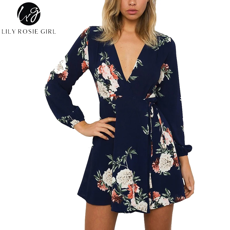 Lily Rosie Girl Sexy V Neck Boho Floral Print Women Mini Dresses 2018 Summer Party Beach Short Dress Long Sleeve Wrap Vestidos
Lily Rosie Girl Sexy V Neck Boho Floral Print Women Mini Dresses 2018 Summer Party Beach Short Dress Long Sleeve Wrap Vestidos