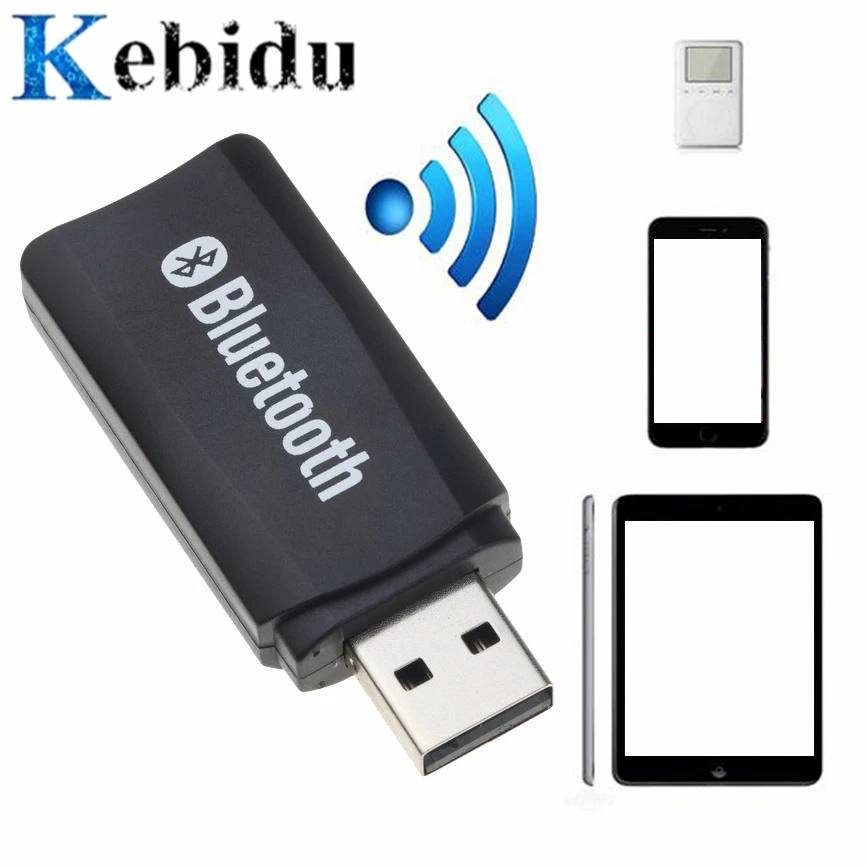 Фото kebidu 3.5mm USB Bluetooth Receiver AUX Transmitter Connector Wireless Adapter Dongle Audio Home Speaker Receptor | Электроника