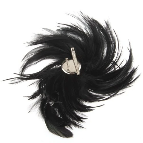 Черное перо коктейльный корсаж брошь заколка для волос зажим Новый горячий |