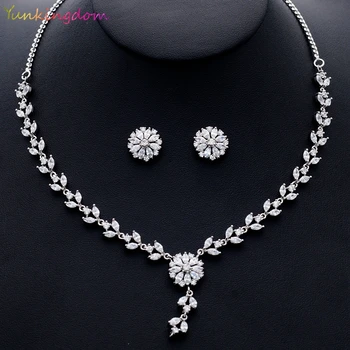 Yunkingdom Wedding Jewelry Sets for Women Crystal Zirconia Luxury Fashion Earrings Necklaces Sets Flower Jewelry
Yunkingdom Wedding Jewelry Sets for Women Crystal Zirconia Luxury Fashion Earrings Necklaces Sets Flower Jewelry