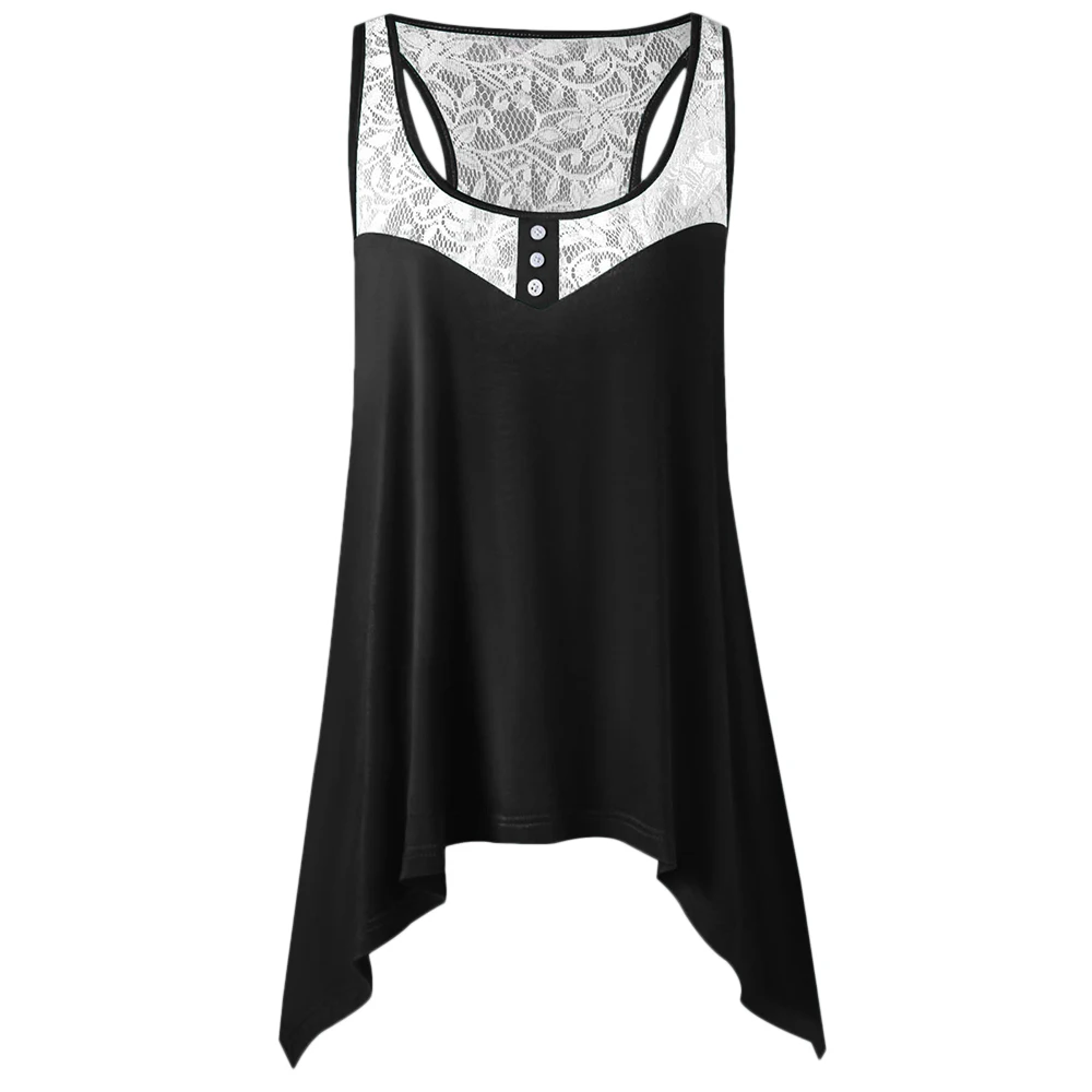 Wipalo Lace Panel Plus Size Sharkbite Tank Top 6 Colors Summer Sleeveless U Neck Buttons Racerback Tops Tees Women Clothing 5XL
Wipalo Lace Panel Plus Size Sharkbite Tank Top 6 Colors Summer Sleeveless U Neck Buttons Racerback Tops Tees Women Clothing 5XL