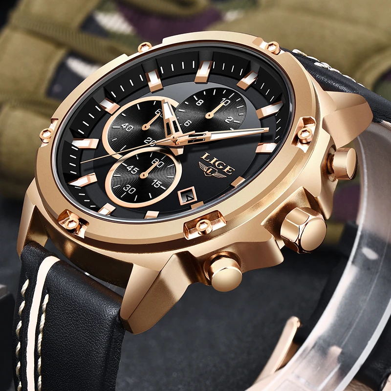 Relogio NEw Mens Watches LIGE Top Brand Luxury Casual Leather Sports Wristwatch Men Gold Waterproof Large Dial Watch For Men+Box
Relogio NEw Mens Watches LIGE Top Brand Luxury Casual Leather Sports Wristwatch Men Gold Waterproof Large Dial Watch For Men+Box
