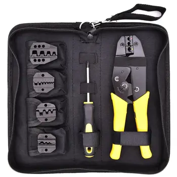 Wire Crimper Set Decrustation Engineering Ratchet Terminal Crimping Plier Electrical Hand Tool With Screwdriver 4 Spare Termin
Wire Crimper Set Decrustation Engineering Ratchet Terminal Crimping Plier Electrical Hand Tool With Screwdriver 4 Spare Termin