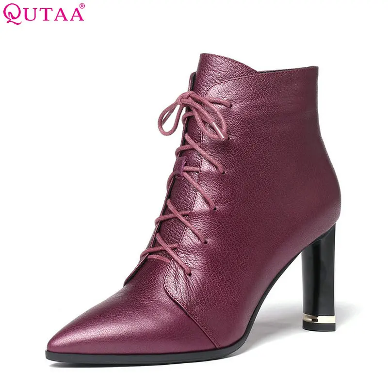 QUTAA 2019 Women Winter Boots Cow Leather +pu All Match Ankle Boots Platofrm Women Shoes Square High Heel Shoes Size 34-43
QUTAA 2019 Women Winter Boots Cow Leather +pu All Match Ankle Boots Platofrm Women Shoes Square High Heel Shoes Size 34-43