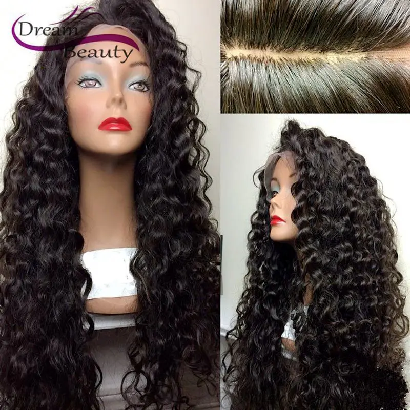 Brazilian Lace Front Human Hair Wigs Glueless Full Lace Human Hair Wigs For Black Women 180% Curly Unprocessed Front Lace Wigs
