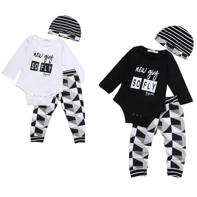 3pcs Baby Boy Girl Kids Newborn Infant Bodysuit Pant Hat Outfits Striped Baby Clothing Set Geometry Baby Boys Clothes 0-18M 
3pcs Baby Boy Girl Kids Newborn Infant Bodysuit Pant Hat Outfits Striped Baby Clothing Set Geometry Baby Boys Clothes 0-18M