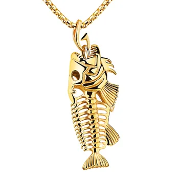 Fish Bone & Fishing Hook Pendant Necklaces Punk Style Men 316L Steel Link Chain 3 Colors Personality Jewelry
Fish Bone & Fishing Hook Pendant Necklaces Punk Style Men 316L Steel Link Chain 3 Colors Personality Jewelry