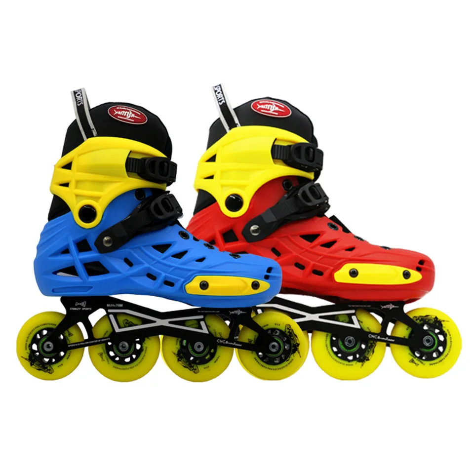Фото Japy Advanced Children Roller Skates Adjustable Shoes 2*72mm 2*76mm Mini tank Changeable Slalom Speed Patines Free Skating F044 | Спорт и