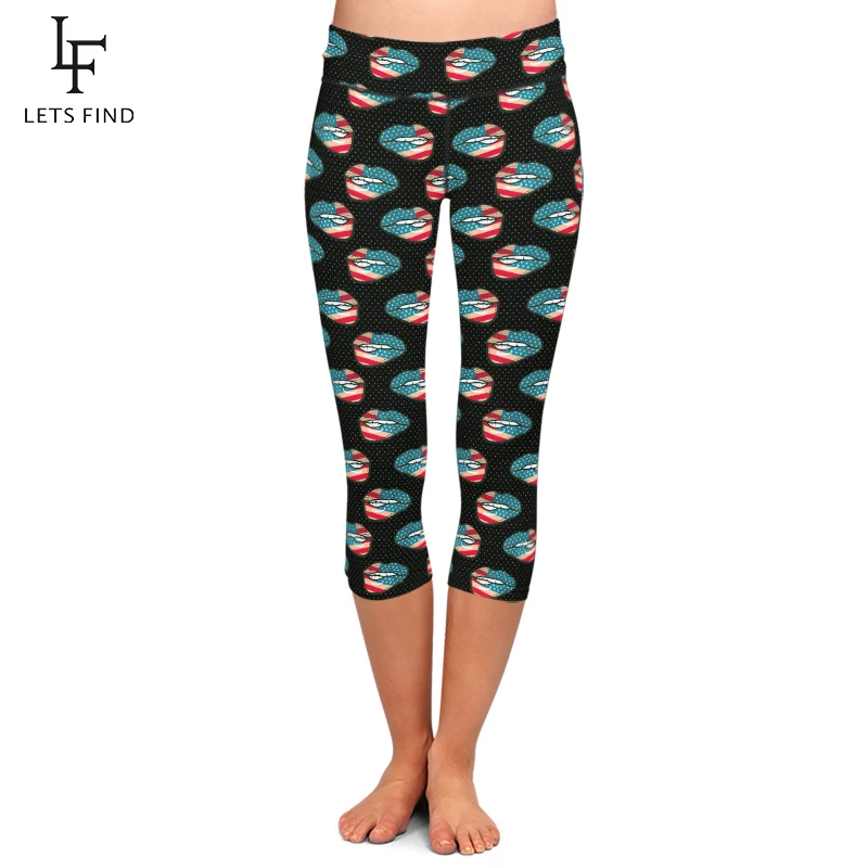 LETSFIND Summer Style Capri Leggings 3D American Flag Lips Print High Waist Women Sexy Mid-Calf 3/4 Fitness Soft Leggings
LETSFIND Summer Style Capri Leggings 3D American Flag Lips Print High Waist Women Sexy Mid-Calf 3/4 Fitness Soft Leggings