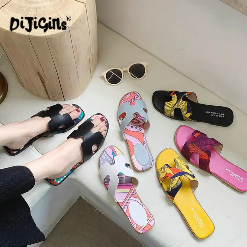 Colorful Print H slipper women New design totem leather inside summer beach walking woman flats zapatos de mujer Drop Shipping
Colorful Print H slipper women New design totem leather inside summer beach walking woman flats zapatos de mujer Drop Shipping