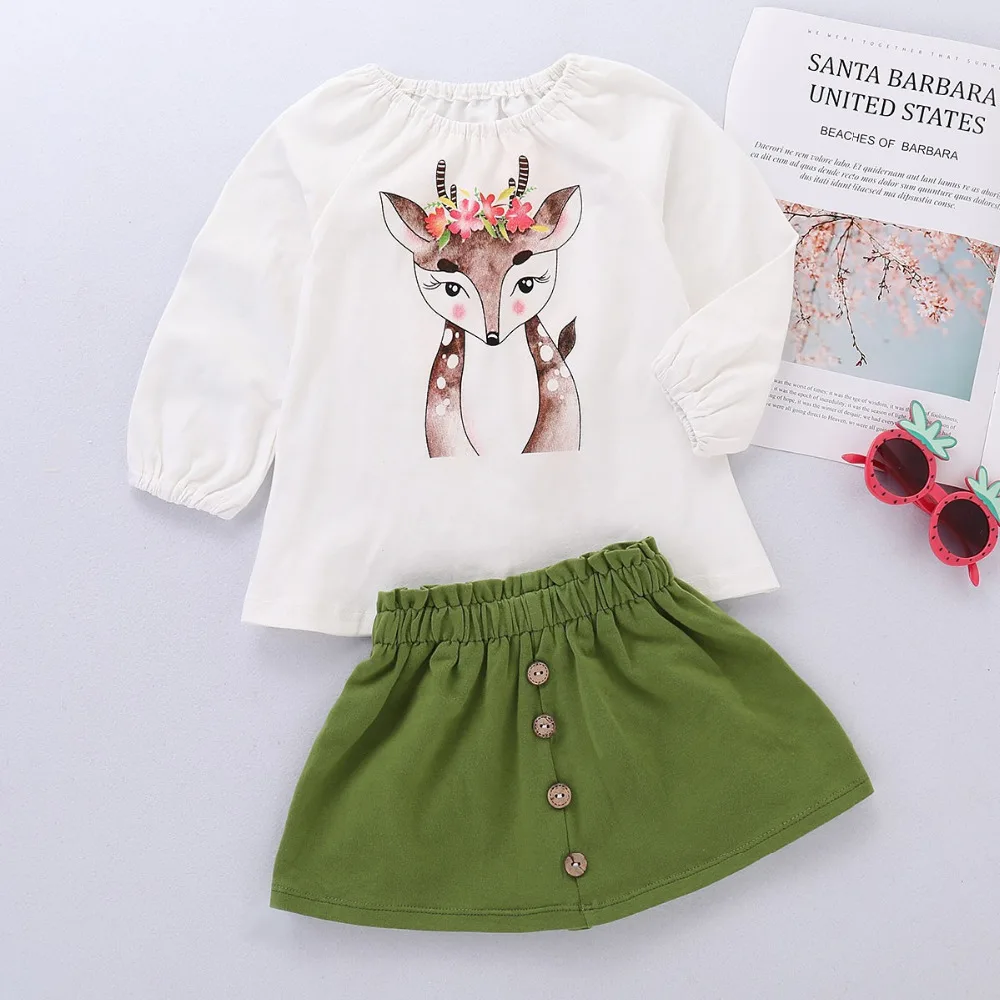 2019 Fashion Baby Girls Cotton Deer Cartoon Print Long Sleeve Tops+Skirt Outfit Set Drop Shipping sep26
2019 Fashion Baby Girls Cotton Deer Cartoon Print Long Sleeve Tops+Skirt Outfit Set Drop Shipping sep26