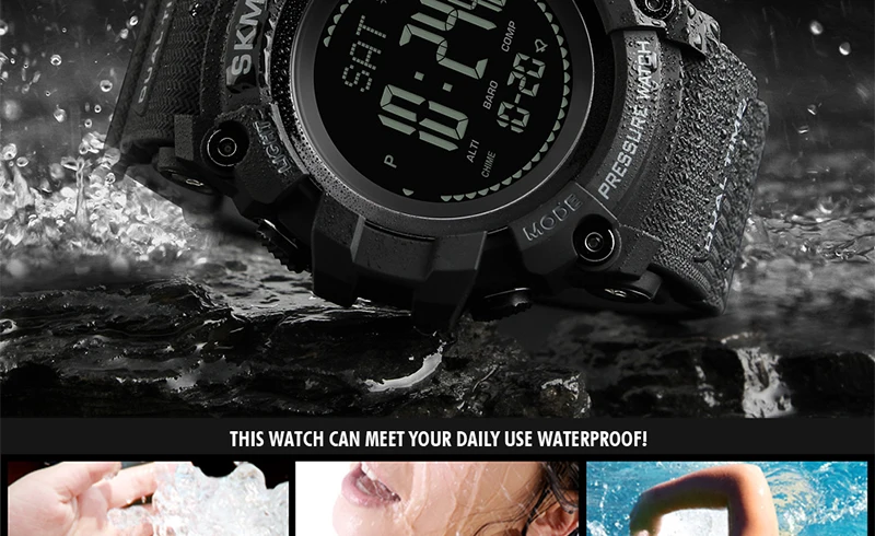 SKMEI Men Watch Sport Altimeter Pressure Thermomet Weather Pedometer Calories Compass Multifunction LED Digit Wrist Watches Men SKMEI Men Watch Sport Altimeter Pressure Thermomet Weather Pedometer Calories Compass Multifunction LED Digit Wrist Watches Men