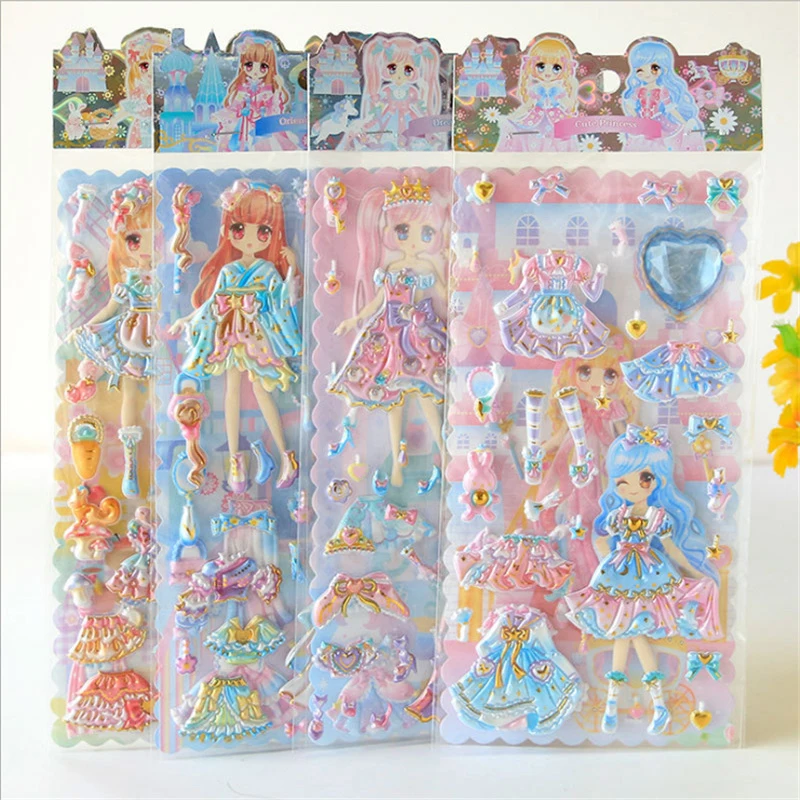 New Creative Fashion Children Bubble Stickers Bronzing Dress Up Princess Paste Paper Toys Children's Gift Double-layer Cartoon P
New Creative Fashion Children Bubble Stickers Bronzing Dress Up Princess Paste Paper Toys Children's Gift Double-layer Cartoon P