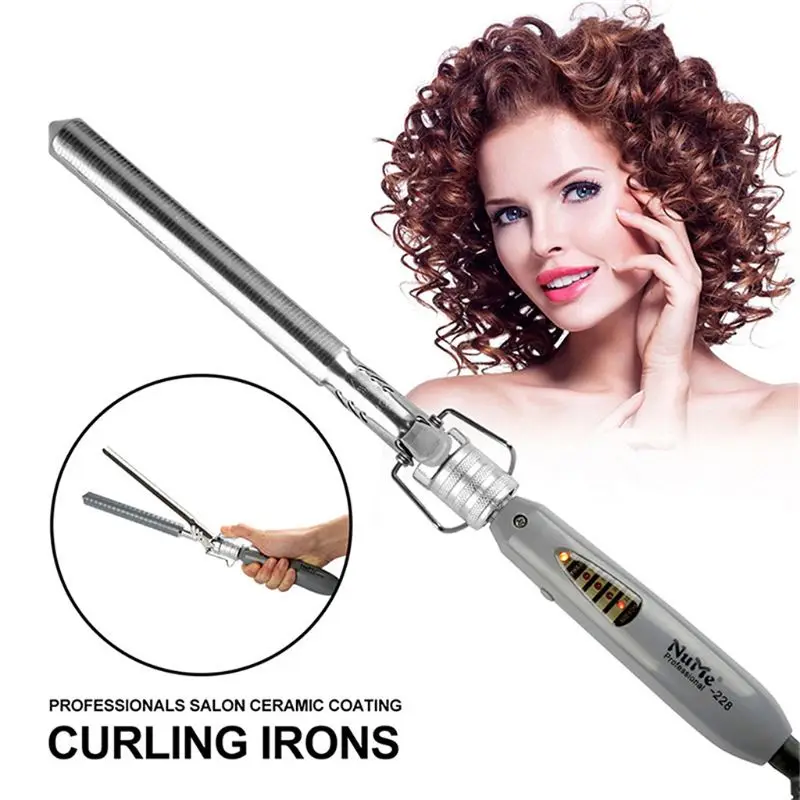 

Hair Curler Professional Unisex Curling Iron Tourmaline Ceramic Wand Barrel Roller Dual Voltage Men Women Hair Styler Tool