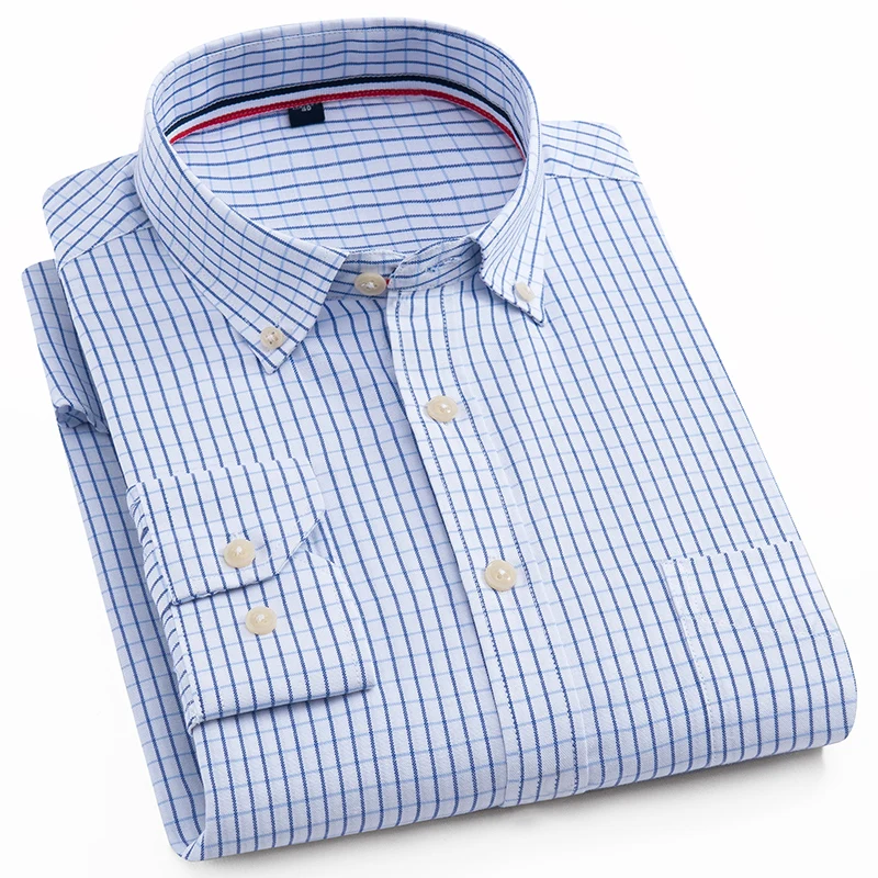 Fashion oxford men's plaid/striped/solid plain casual shirts full sleeve button down collar non-iron leisure male tops
Fashion oxford men's plaid/striped/solid plain casual shirts full sleeve button down collar non-iron leisure male tops