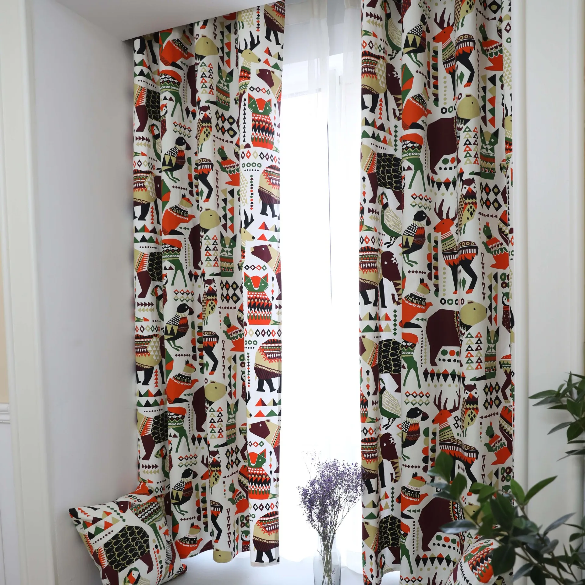 Finished Curtain Cartoon Deer Panda Owl Printed Cotton Cloth Art Living Room Floating Window Semi-shaded Modern Curtain
Finished Curtain Cartoon Deer Panda Owl Printed Cotton Cloth Art Living Room Floating Window Semi-shaded Modern Curtain
