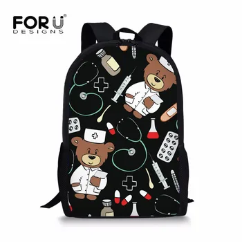 FORUDESIGNS Cartoon Cute Bear Doctors Backpack for Printing School Backpacks Children Kids Girl Rucksack Leisure Mochila Escolar
FORUDESIGNS Cartoon Cute Bear Doctors Backpack for Printing School Backpacks Children Kids Girl Rucksack Leisure Mochila Escolar