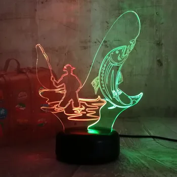 New Chinese Style Fishing Man 3D LED RGB Night Lihgt 7 Dual Color Mixed Colors Lustre Christmas Gift for Kids Novelty Home Decor
New Chinese Style Fishing Man 3D LED RGB Night Lihgt 7 Dual Color Mixed Colors Lustre Christmas Gift for Kids Novelty Home Decor