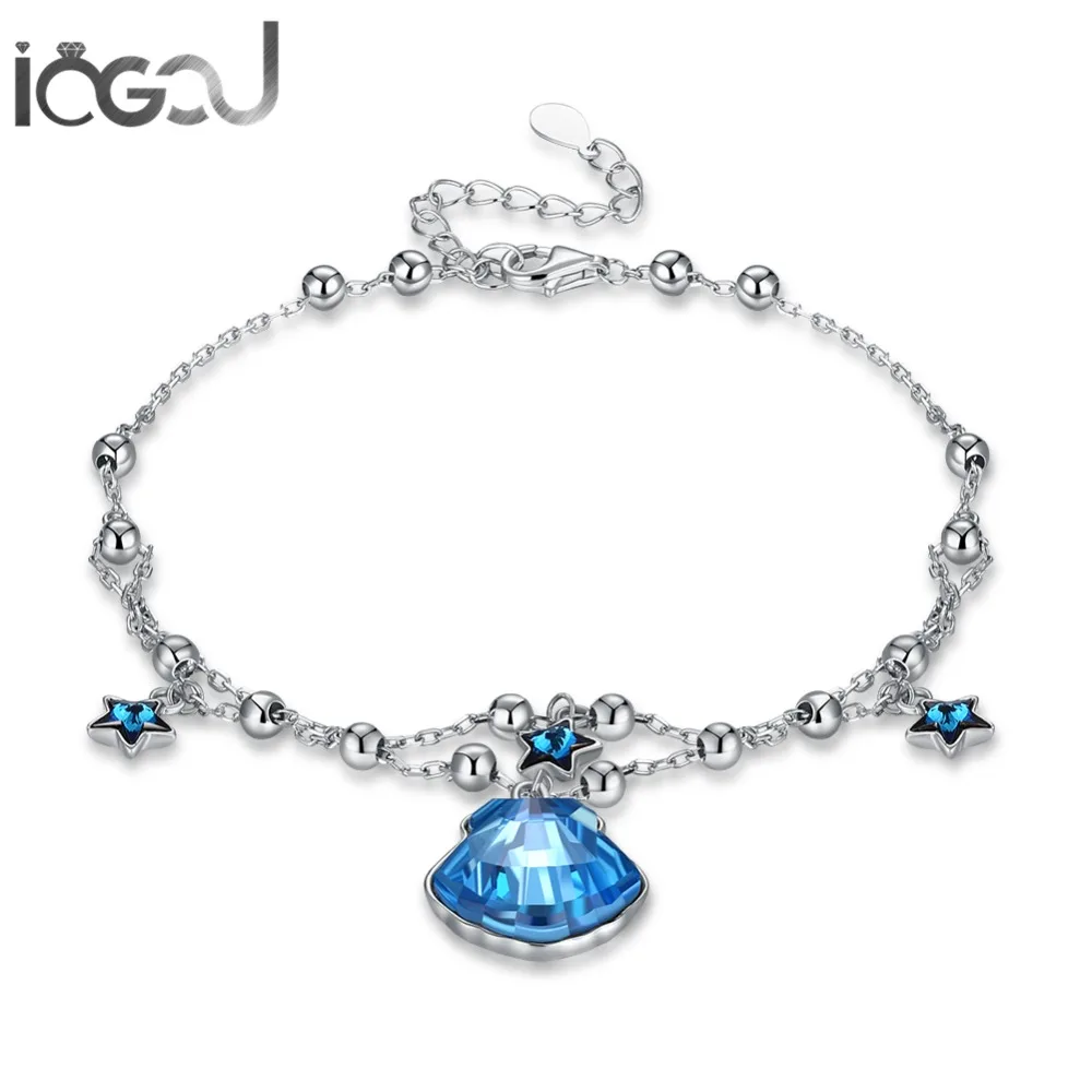 IOGOU 925 Sterling Silver Blue Cushion Crystals from Swarovski Bracelets Wedding Engagement Brithday Girl's Gifts Wholesales
IOGOU 925 Sterling Silver Blue Cushion Crystals from Swarovski Bracelets Wedding Engagement Brithday Girl's Gifts Wholesales