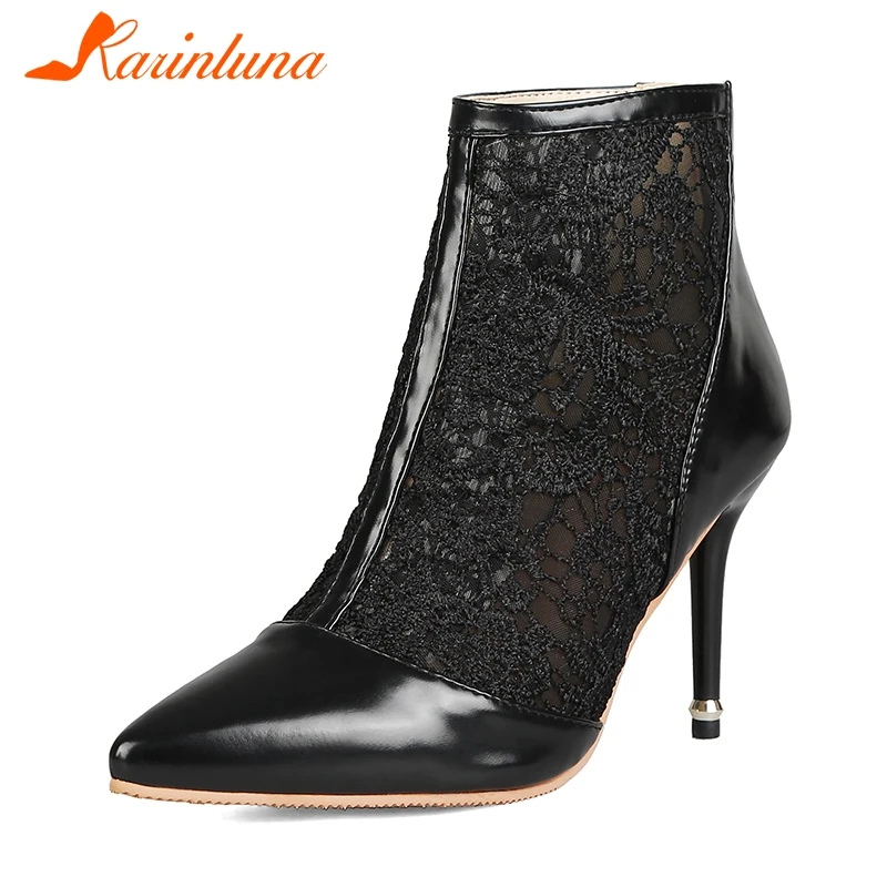 KARINLUNA women's Big Size 32-47 Sexy Lace Air Mesh Thin High Heels Shoes Woman Elegant Mature Party Summer Boots Footwear
KARINLUNA women's Big Size 32-47 Sexy Lace Air Mesh Thin High Heels Shoes Woman Elegant Mature Party Summer Boots Footwear