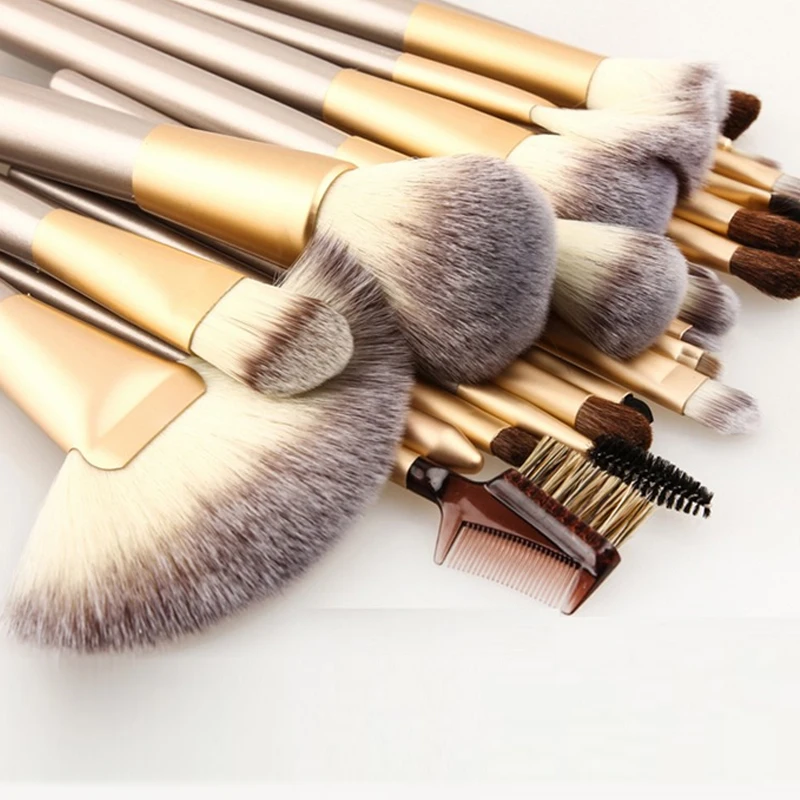 Professional 24pcs/set Champagne Makeup Brushes Powder Foundation Blush Brush High Quality Cosmetic Make Up Tools Kits With Bag
Professional 24pcs/set Champagne Makeup Brushes Powder Foundation Blush Brush High Quality Cosmetic Make Up Tools Kits With Bag