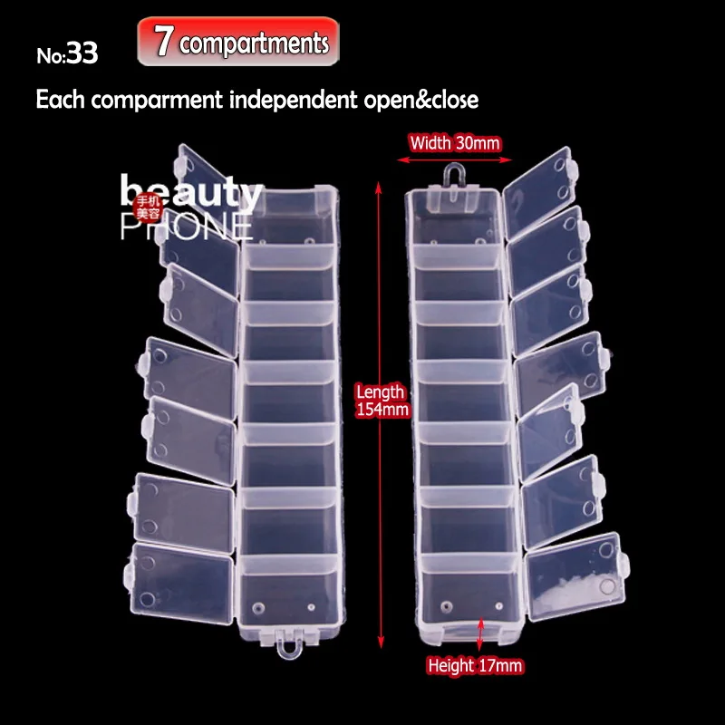 DIY Box Storage 7 compartments for Nail Art Jewelry Accessory beads Crafts , portable Organizer container case
DIY Box Storage 7 compartments for Nail Art Jewelry Accessory beads Crafts , portable Organizer container case