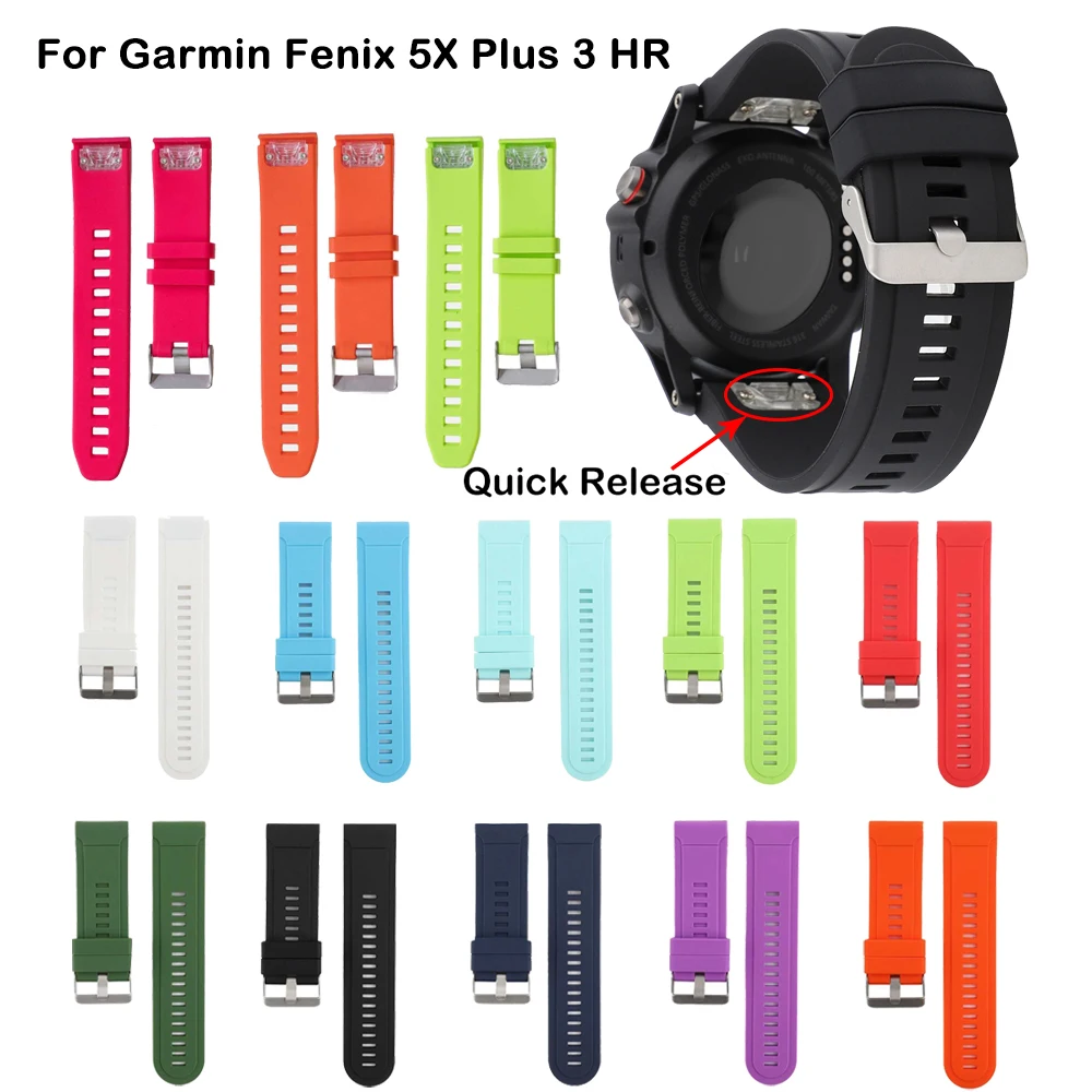 

20 22 26MM Watchband Strap for Garmin Fenix 6X 6S 6 Pro 5X 5 5S Plus 3 HR D2 S60 Watch Quick Release Silicone Easyfit Wrist Band