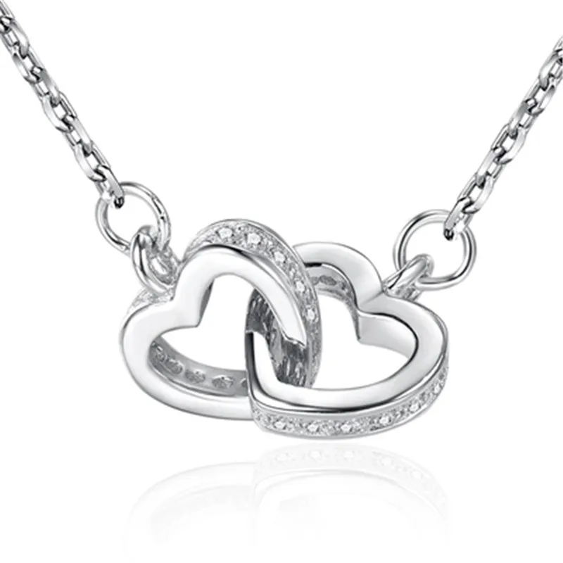 925 Sterling silver Pendant necklace Double heart set auger Women's fashion jewelry wholesale Holiday gifts
925 Sterling silver Pendant necklace Double heart set auger Women's fashion jewelry wholesale Holiday gifts