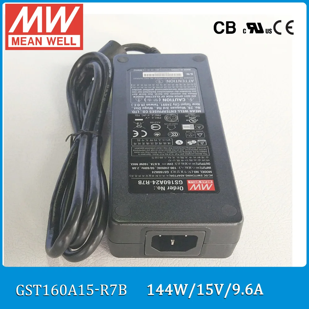Original Meanwell GST160A15-R7B 144W 15V 9.6A AC/DC Level VI Mean well desktop Adaptor with PFC
Original Meanwell GST160A15-R7B 144W 15V 9.6A AC/DC Level VI Mean well desktop Adaptor with PFC