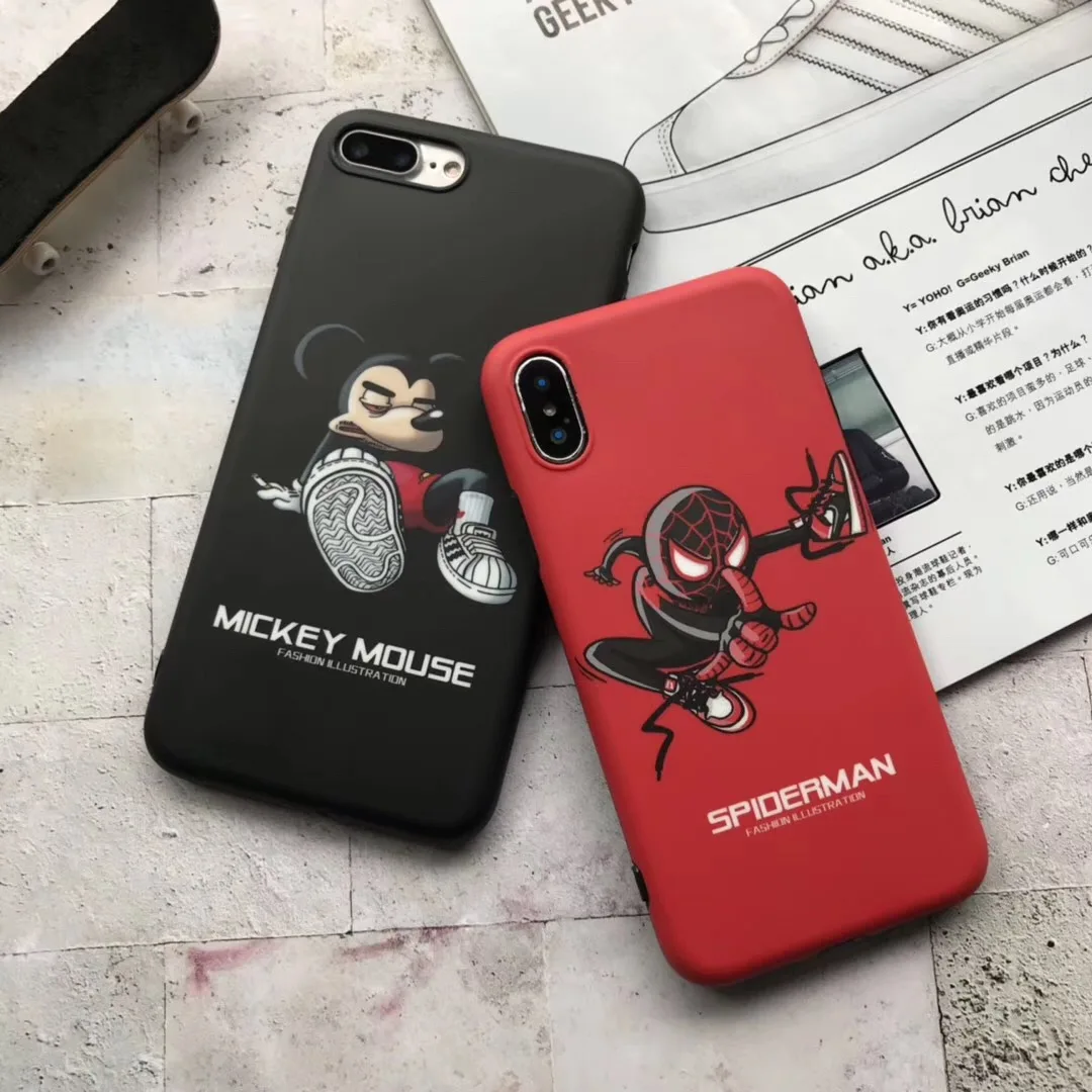 Cartoon Mickey Spiderman sneakers Basketball shoes case for iphone 7 8 6 6s X XS Max XR phone Cover Cases
Cartoon Mickey Spiderman sneakers Basketball shoes case for iphone 7 8 6 6s X XS Max XR phone Cover Cases