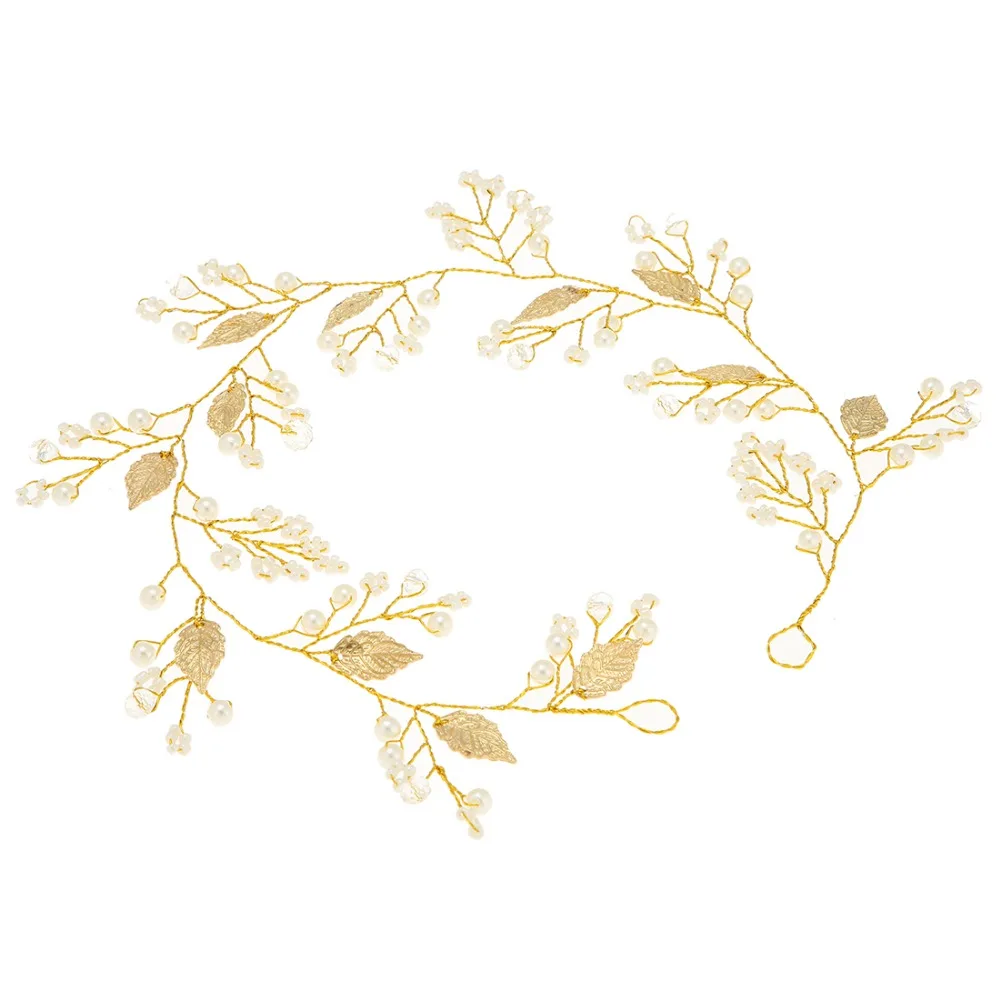 Головной убор принцессы богини греческие листья свадебные полимерные жемчужные