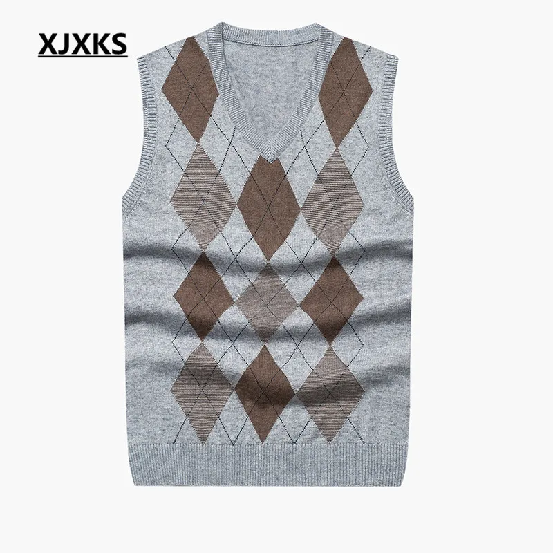 XJXKS S-4XL Geometric Pattern Men Pullover And Knitted Sweaters V-neck Natural Casual Fashionable Men's Sweater A-52
XJXKS S-4XL Geometric Pattern Men Pullover And Knitted Sweaters V-neck Natural Casual Fashionable Men's Sweater A-52