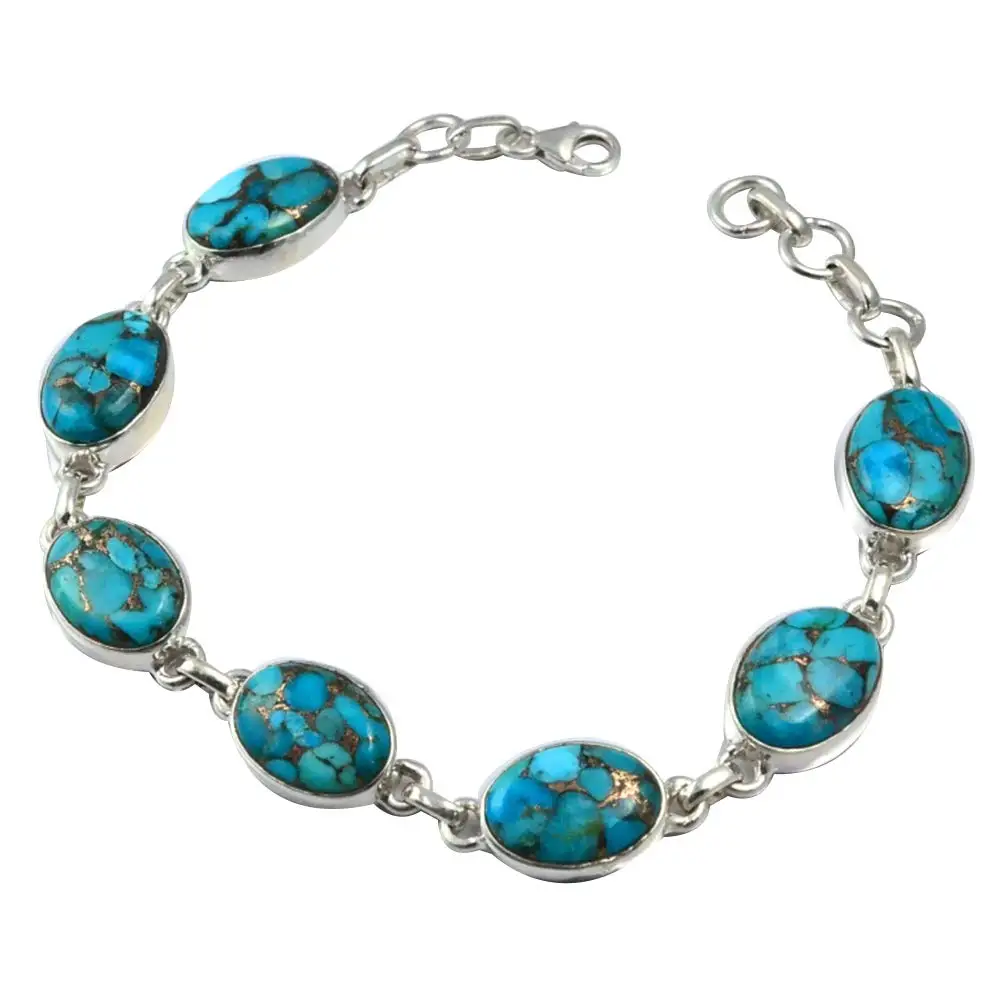 NiaoZaiFei YunZaiKan Genuine Blue Copper Turquoise Bracelet 925 Sterling Silver,21 cm, MHBB0074
NiaoZaiFei YunZaiKan Genuine Blue Copper Turquoise Bracelet 925 Sterling Silver,21 cm, MHBB0074