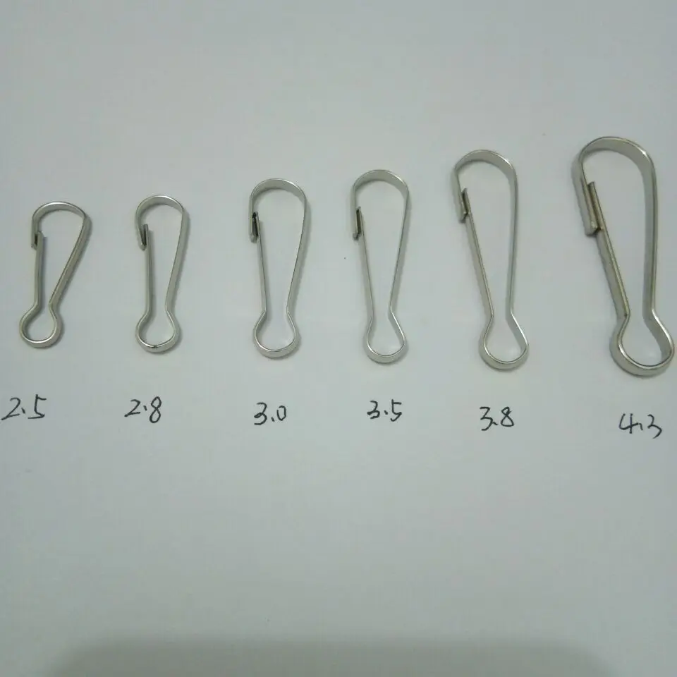 100pcs Multi Size Metal white k Spring gourd 8 word buckle Pigtail bags wallet zipper Hooks Keychain as jewelry findings | Украшения и