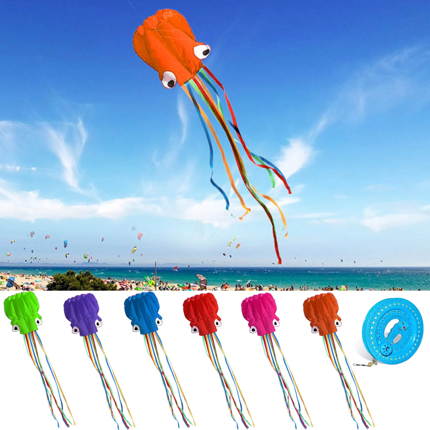 4m 13ft Length Large Soft Funny Cartoon Fish Octopus Kite Foldable Inflatable with 30m Flying String for Outdoor Sports
4m 13ft Length Large Soft Funny Cartoon Fish Octopus Kite Foldable Inflatable with 30m Flying String for Outdoor Sports