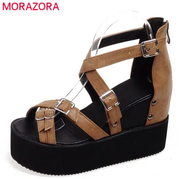 MORAZORA 2019 newest gladiator sandals women shoes buckle punk wedges platform sandals summer casual shoes woman big size 43
MORAZORA 2019 newest gladiator sandals women shoes buckle punk wedges platform sandals summer casual shoes woman big size 43